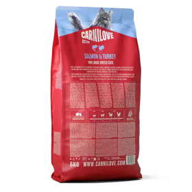 Супер премиум суха храна за котки от големите породи Carnilove ACTIVE Salmon & Turkey с 26 % прясна сьомга и пуешко месо 400гр 
